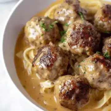Easy Meatballs in Dijon Gravy