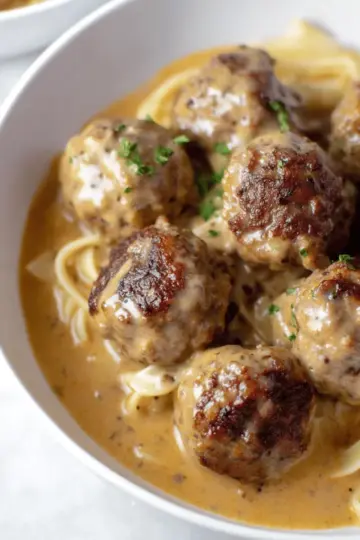 Easy Meatballs in Dijon Gravy