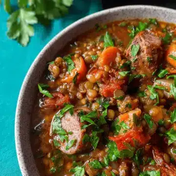 Slow Cooker Lentil and Sausage Stew