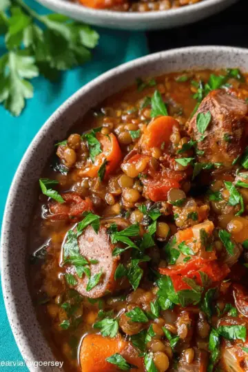 Slow Cooker Lentil and Sausage Stew