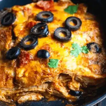 Slow Cooker Chicken Enchilada Casserole