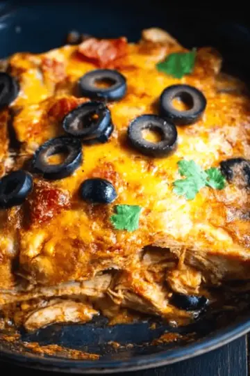 Slow Cooker Chicken Enchilada Casserole