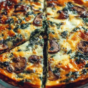 Spinach and Mushroom Crustless Quiche