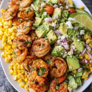 Mexican Street Corn Shrimp and Avocado Salad