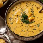 Hearty Cheddar Garlic Herb Potato Soup