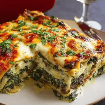 Ultra-Creamy Spinach and Mushroom Lasagna Recipe