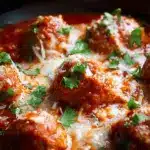 Slow Cooker Chicken Parm Meatballs