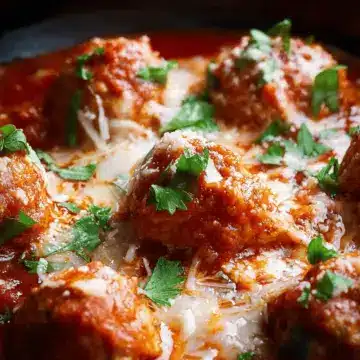 Slow Cooker Chicken Parm Meatballs