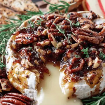 Baked Brie Recipe with Fig Jam, Pecans and Rosemary
