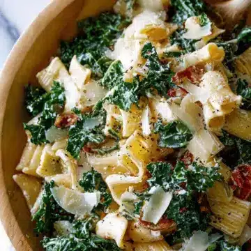Kale Caesar Pasta Salad