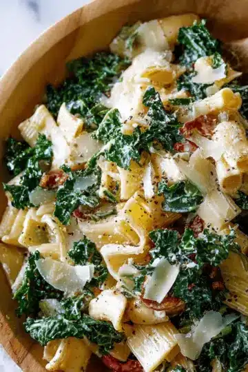Kale Caesar Pasta Salad