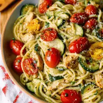 Parmesan Zucchini Tomato Chicken Spaghetti