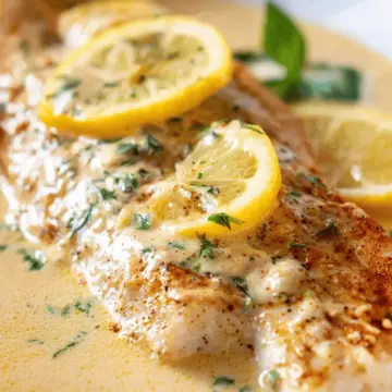 Baked Fish with Lemon Cream Sauce
