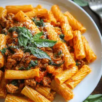 Creamy Sausage Rigatoni