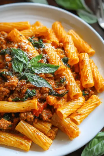 Creamy Sausage Rigatoni