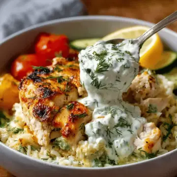 Dump-and-Bake Chicken Tzatziki Casserole