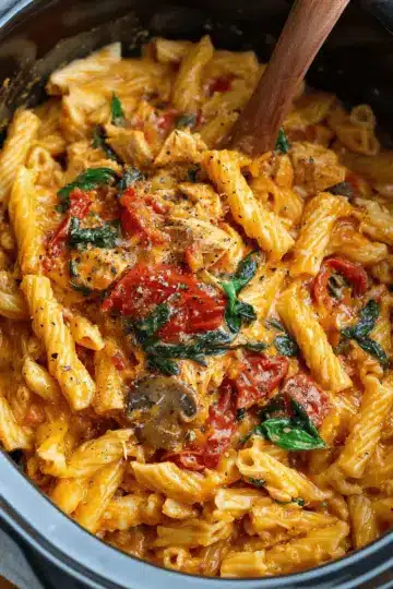 Crock Pot Tuscan Chicken Pasta
