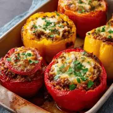 Beef and Rice Stuffed Bell Peppers