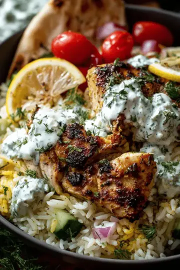 Dump-and-Bake Chicken Tzatziki Rice