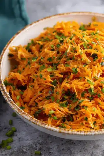 French Grated Carrot Salad with Lemon Dijon Vinaigrette