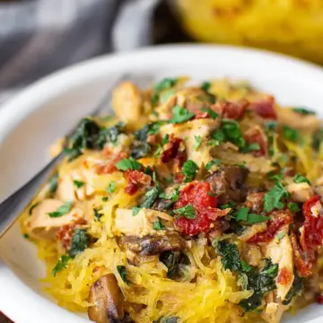 Whole30 Tuscan Chicken Spaghetti Squash