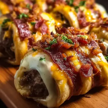 Garlic Butter Bacon Cheeseburger Rollups