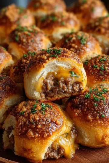 Garlic Parmesan Cheeseburger Bombs