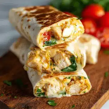 Cheesy Garlic Chicken Wraps