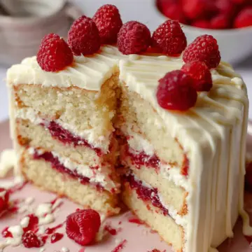 White Chocolate Raspberry Cake
