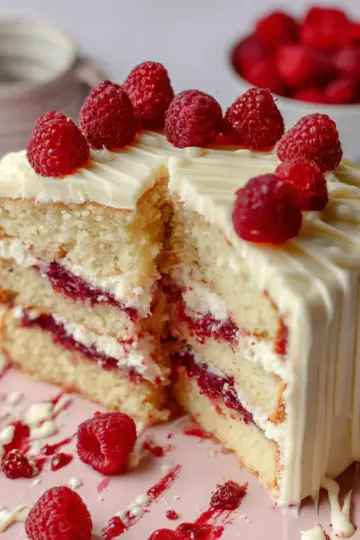 White Chocolate Raspberry Cake