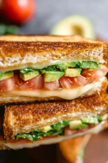 Avocado Tomato Grilled Cheese Sandwich
