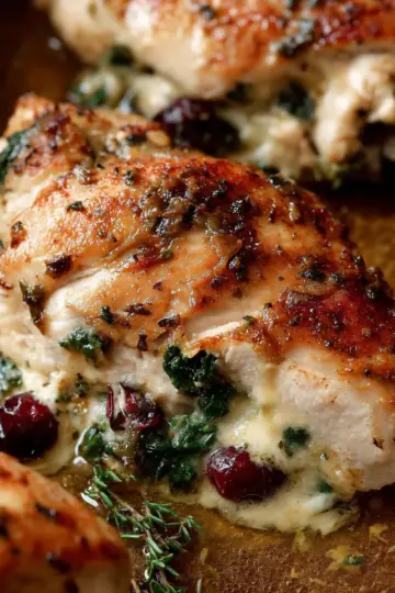Cranberry and Brie Stuffed Chicken