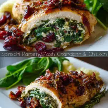 Spinach and Cranberry Stuffed Chicken