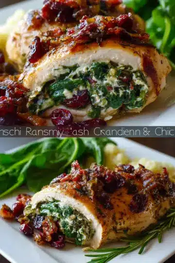 Spinach and Cranberry Stuffed Chicken