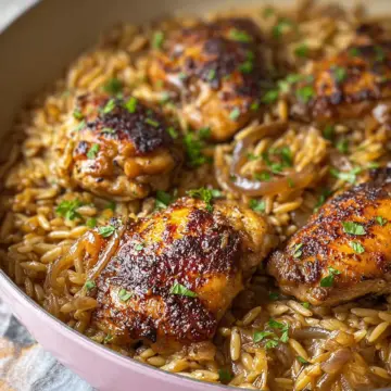 French Onion Chicken & Orzo
