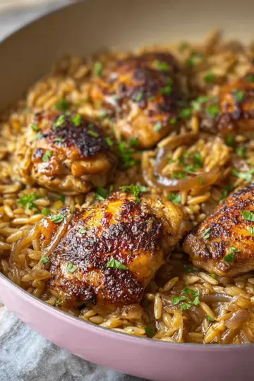 French Onion Chicken & Orzo