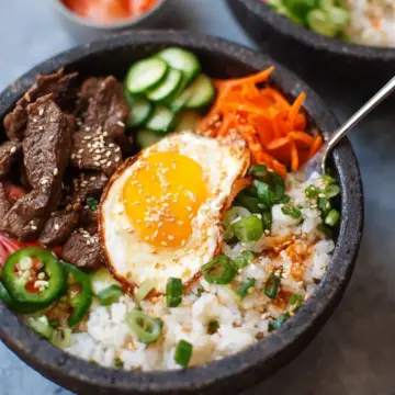 Korean BBQ Bowls with Garlic Scented Rice