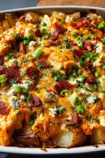 Buffalo Chicken and Roasted Potato Casserole