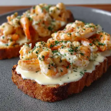 Creamy Garlic Shrimp Toast