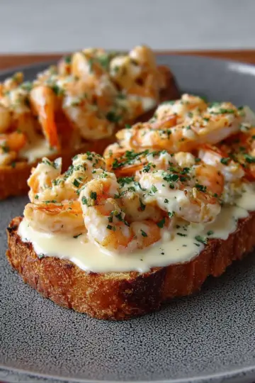 Creamy Garlic Shrimp Toast