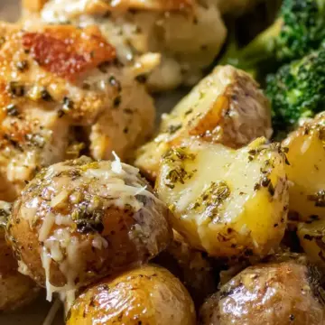 Crockpot Garlic Parmesan Chicken & Potatoes