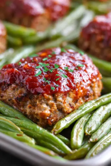 Sheet Pan Meatloaf and Green Beans Recipe