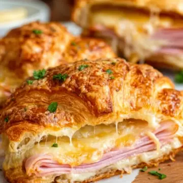 Baked Ham and Cheese Croissants