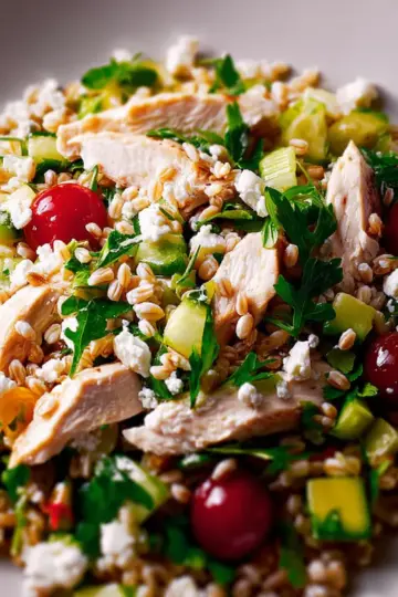 Poached Chicken and Barley Salad