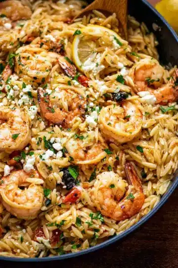 Orzo with Shrimp and Feta