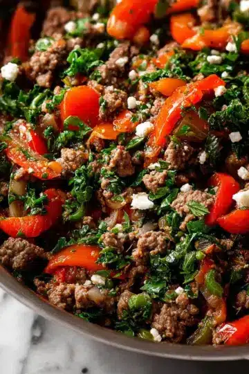Mediterranean Ground Beef Stir Fry