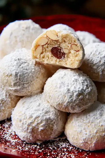 Filled Almond Snowball Cookies