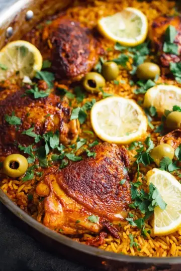 Moroccan-Inspired Chicken with Rice