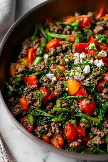 Mediterranean Ground Beef Stir Fry