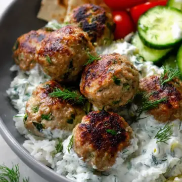 Greek Turkey Meatballs with Tzatziki Sauce